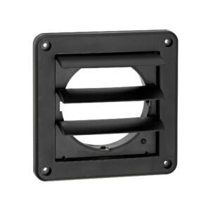 Lambro 1423BL 4 Inch Black Plastic Wall Exhaust Louvered Dryer Vent