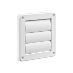 Lambro 1423WS 4 Inch White Plastic Wall Exhaust Vent (Louvered) – Metal Bug Screen