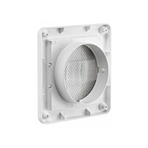 Lambro 1423WS 4 Inch White Plastic Wall Exhaust Vent (Louvered) – Metal Bug Screen