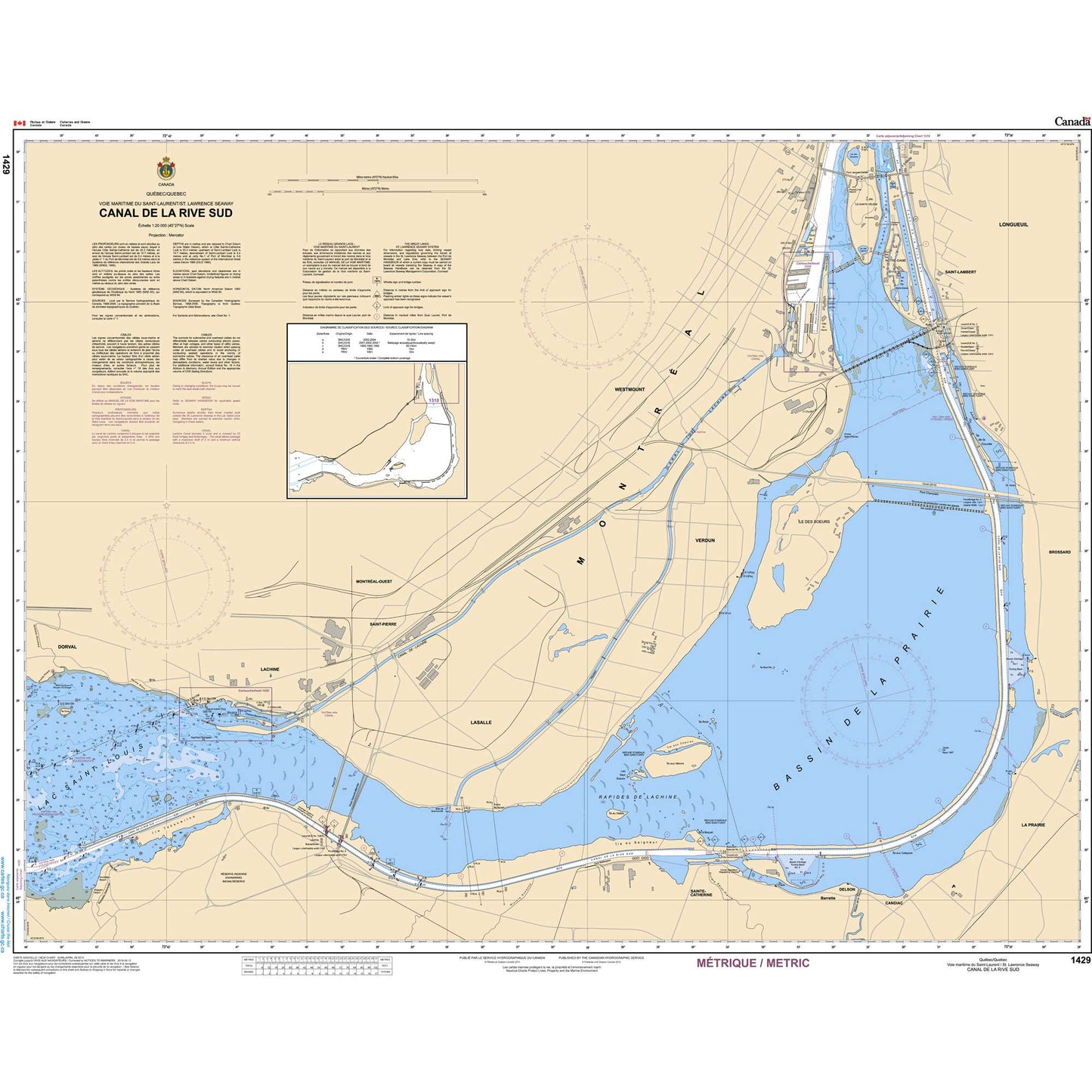 Paradise Clay CAN1429 CHS Chart Canal de la Rive Sud