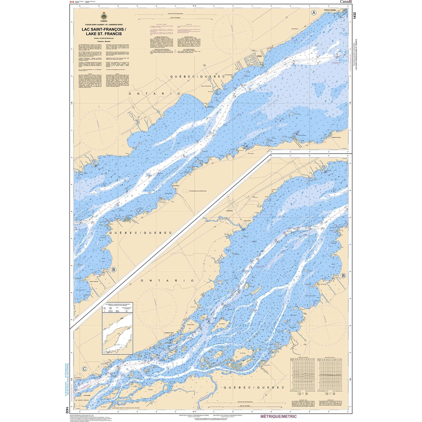Paradise Clay CAN1432 CHS Chart Lac Saint-François/Lake St. Francis
