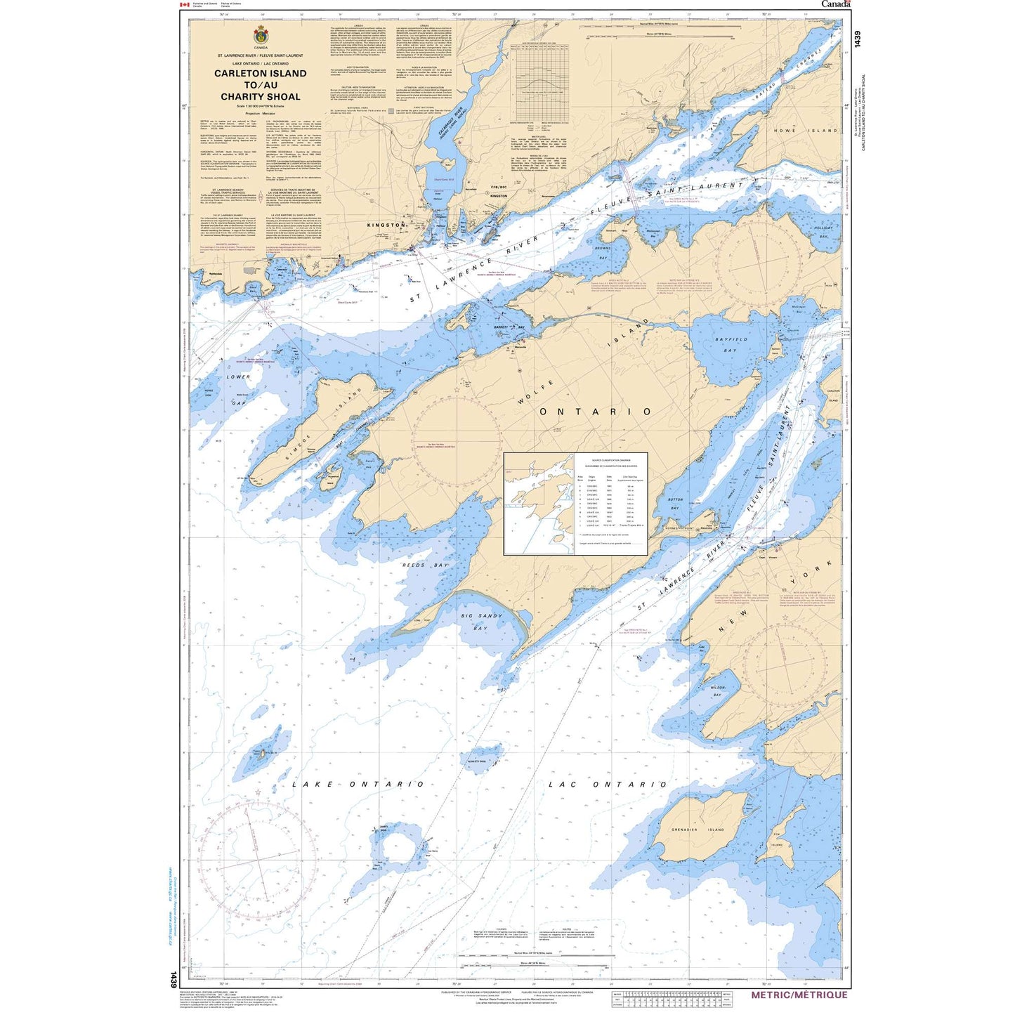 Paradise Clay CAN1439 CHS Chart Carleton Island to/au Charity Shoal