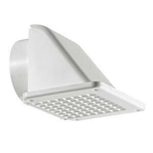 Lambro 144W-R 4 Inch White Plastic Recessed Soffit Exhaust Vent (Retail)