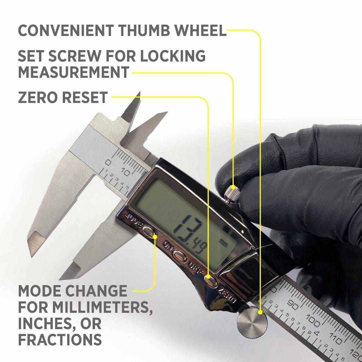 General Tools 147 Digital Fractional Caliper With Extra-Large Lcd Screen