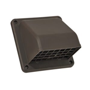 Lambro 1471B-R 4 Inch Brown Plastic Exhaust Wall Hood Vent (Retail)