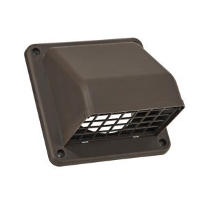 Lambro 224B 4 Inch Brown Plastic Exhaust Wall Hood Vent