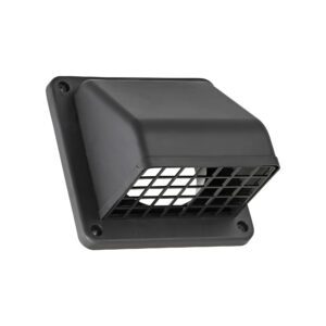 Lambro 1471BL 4 Inch Black Plastic Wall Exhaust Hood Dryer Vent – Damper – Screen