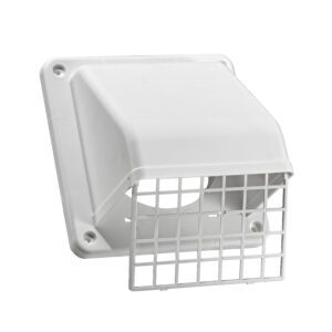 Lambro 1471W-R 4 Inch White Plastic Exhaust Wall Hood Vent (Retail)