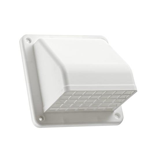 Lambro 1471W 4 Inch White Plastic Wall Exhaust Hood Dryer Vent – Damper – Screen