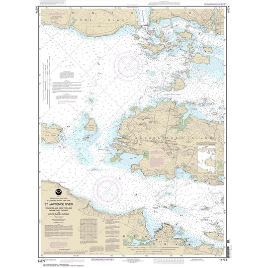 Paradise Clay NO_14774 HISTORICAL NOAA Chart Round I.: N.Y.: and Gananoque: Ont.: to Wolfe I.: Ont.