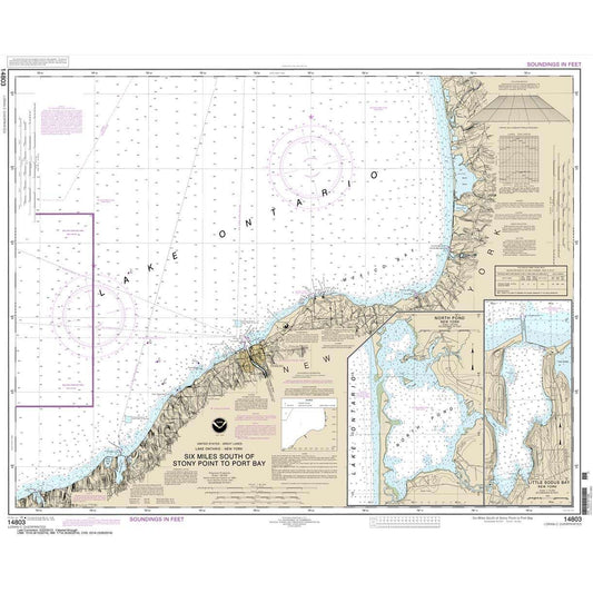 Paradise Clay NO_14803 HISTORICAL NOAA Chart Six Miles south of Stony Point to Port Bay;North Pond;Little Sodus Bay