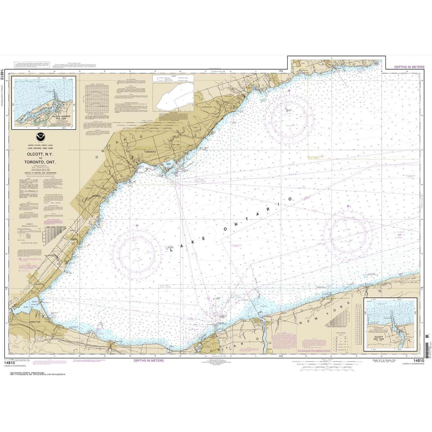Paradise Clay NO_14810 HISTORICAL NOAA Chart Olcott Harbor to Toronto; Olcott and Wilson Harbors