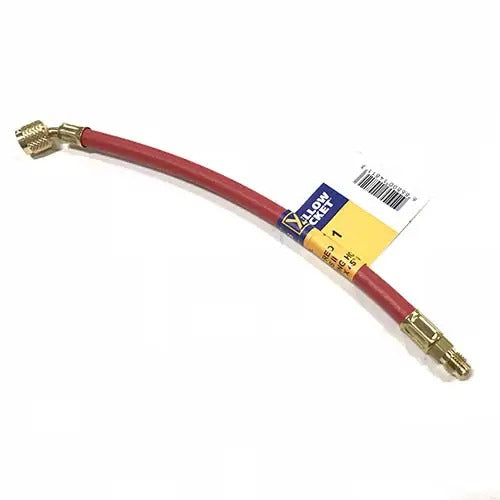 Yellow Jacket 14811 12 Red hose Single Test Gauge 1/4 Male flare x 45Â° quick coupler