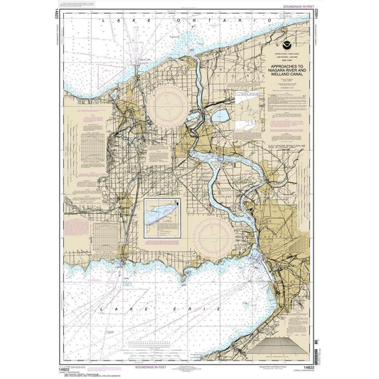 Paradise Clay NO_14822 HISTORICAL NOAA Chart Approaches to Niagara River and Welland Canal