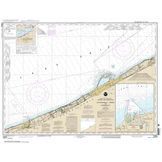 Paradise Clay NO_14824 HISTORICAL NOAA Chart Sixteenmile Creek to Conneaut;Conneaut Harbor