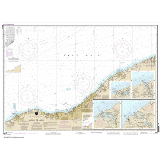 Paradise Clay NO_14829 HISTORICAL NOAA Chart Geneva to Lorain; Beaver Creek; Rocky River; Mentor Harbor; Chagrin River