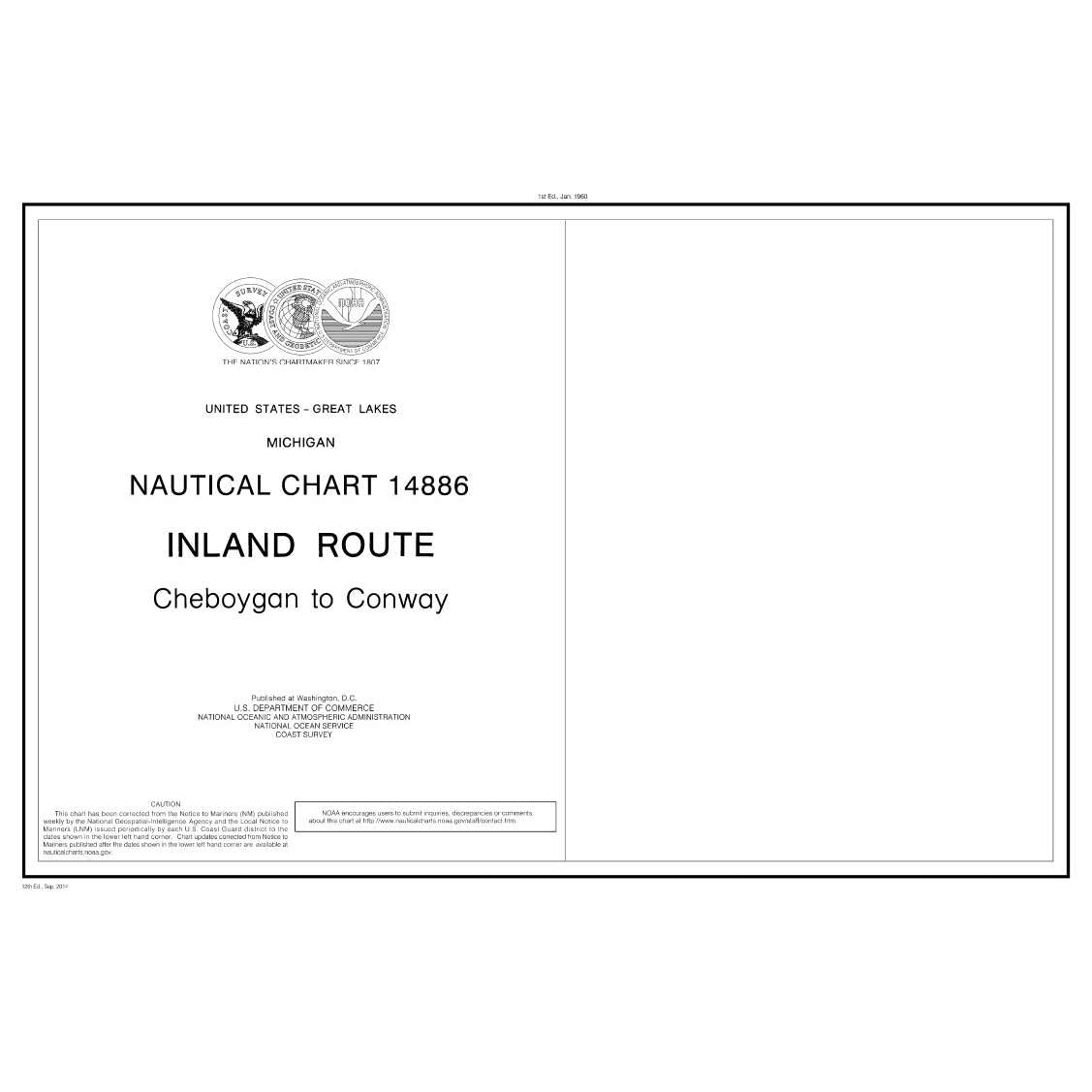Paradise Clay NO_14886 HISTORICAL NOAA Inland Route, Cheboygan to Conway (14 page booklet)