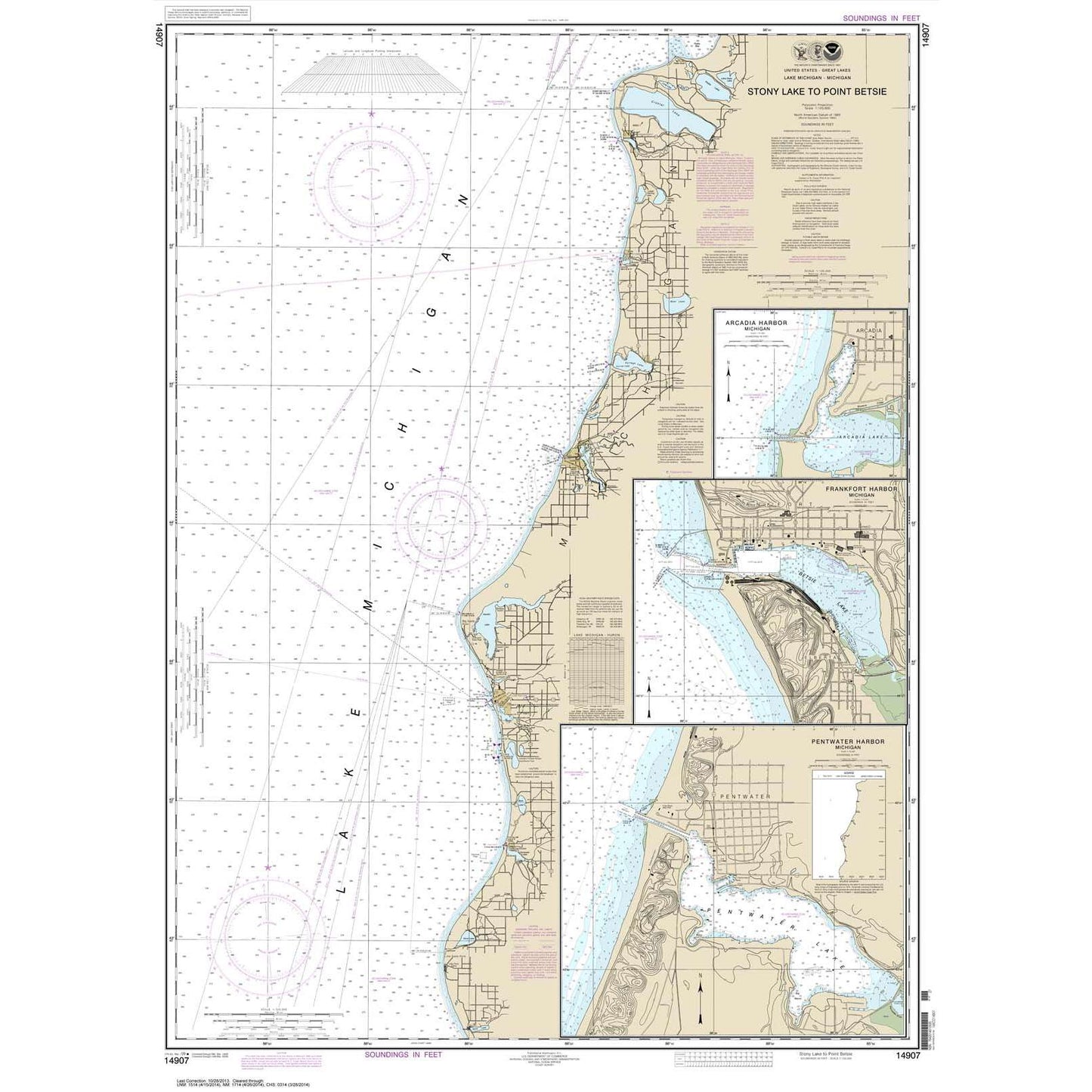 Paradise Clay NO_14907 HISTORICAL NOAA Chart Stony Lake to Point Betsie;Pentwater;Arcadia;Frankfort