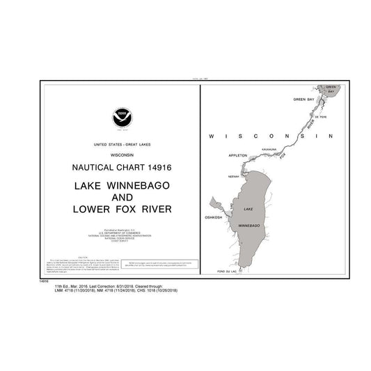 Paradise Clay NO_14916 HISTORICAL NOAA Chart LAKE WINNEBAGO & LOWER FOX RIVER (38 PAGE BOOKLET)