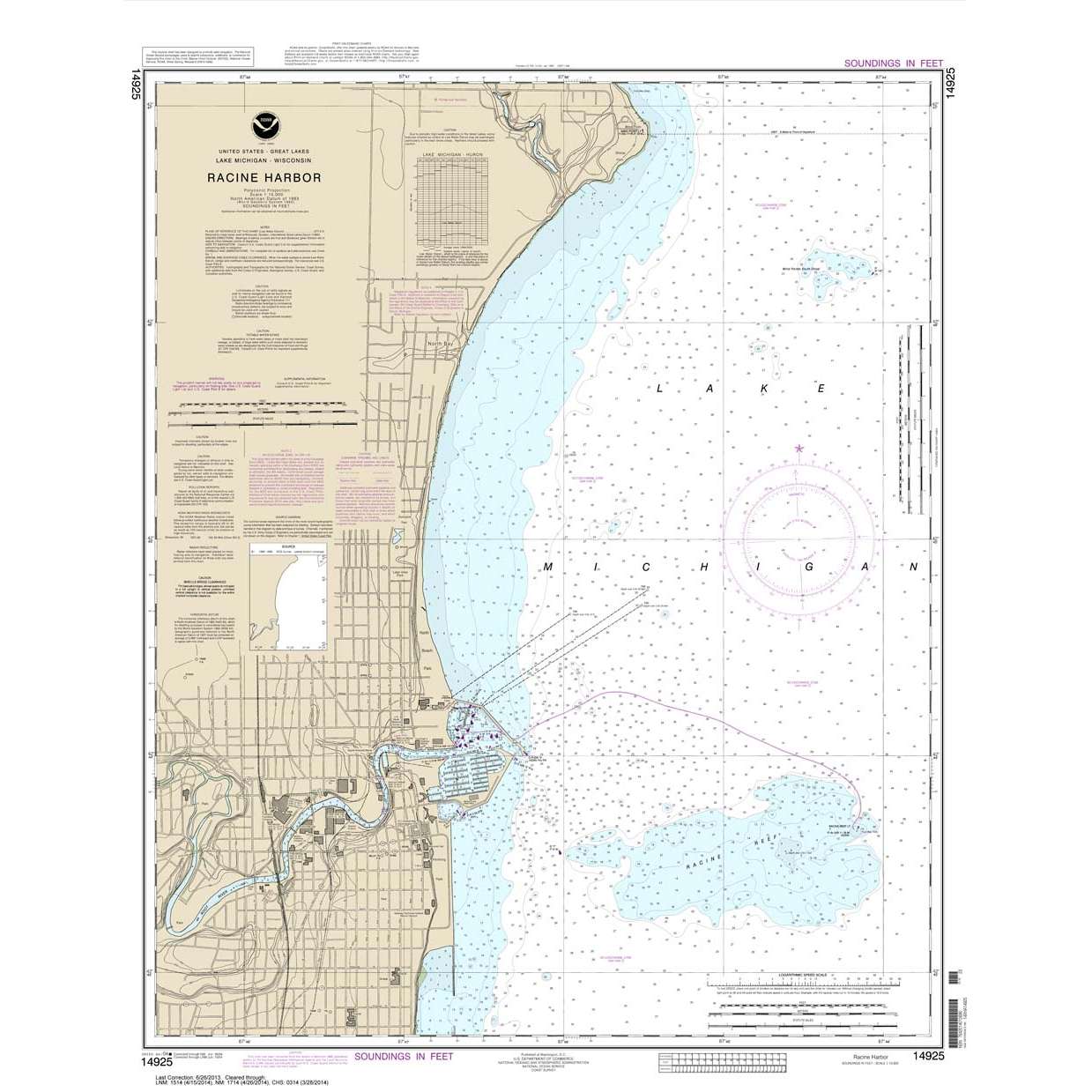 Paradise Clay NO_14925 HISTORICAL NOAA Chart Racine Harbor
