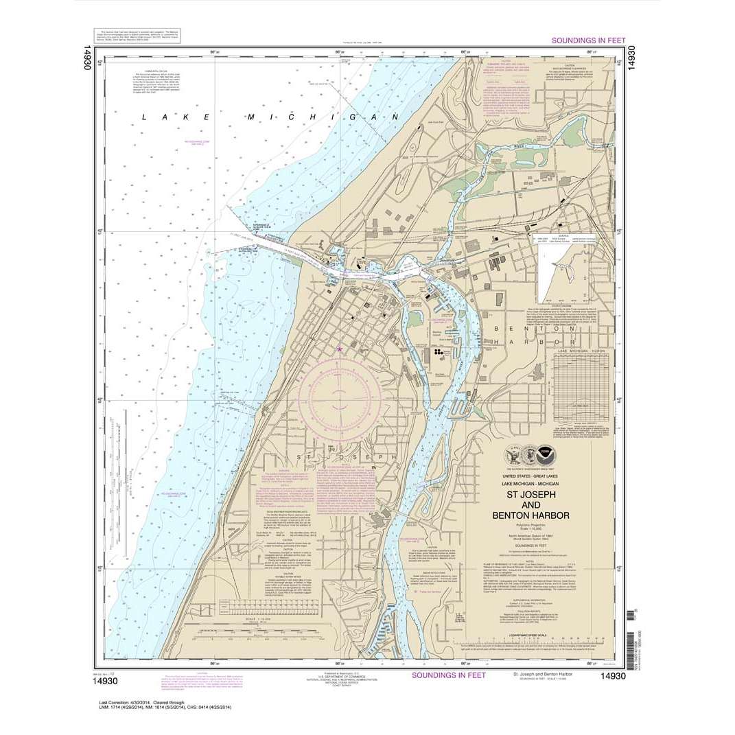 Paradise Clay NO_14930 HISTORICAL NOAA Chart St. Joseph and Benton Harbor