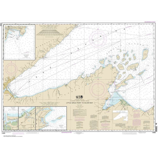 Paradise Clay NO_14966 HISTORICAL NOAA Chart Little Girls Point to Silver Bay: including Duluth and Apostle Islands;Cornucopia Harbor;Port Wing Harbor;Knife River Harbor;Two Harbors