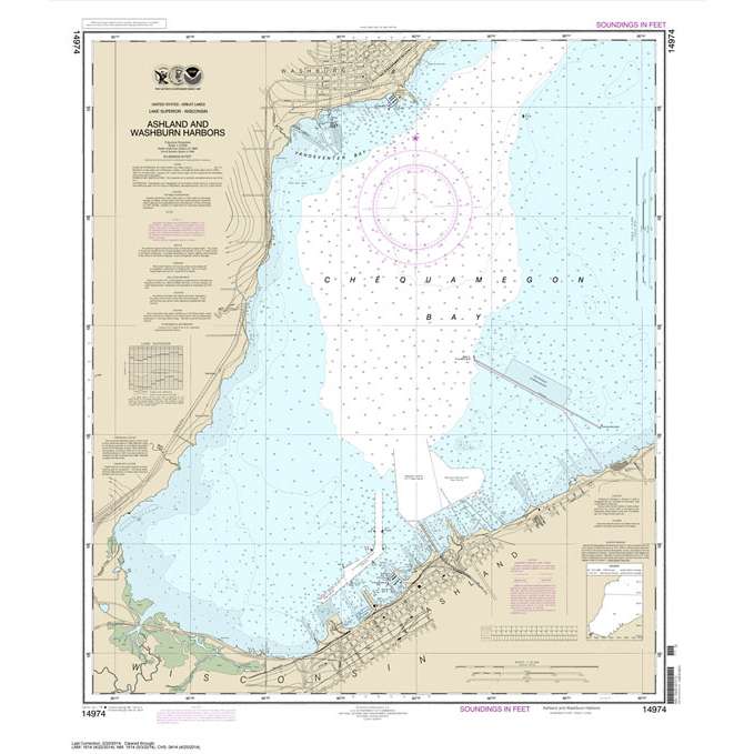 Paradise Clay NO_14974 HISTORICAL NOAA Chart Ashland and Washburn harbors