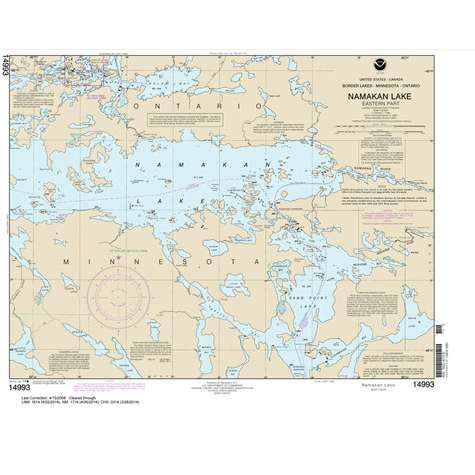 Paradise Clay NO_14993 HISTORICAL NOAA Chart Namakan Lake: Eastern Part