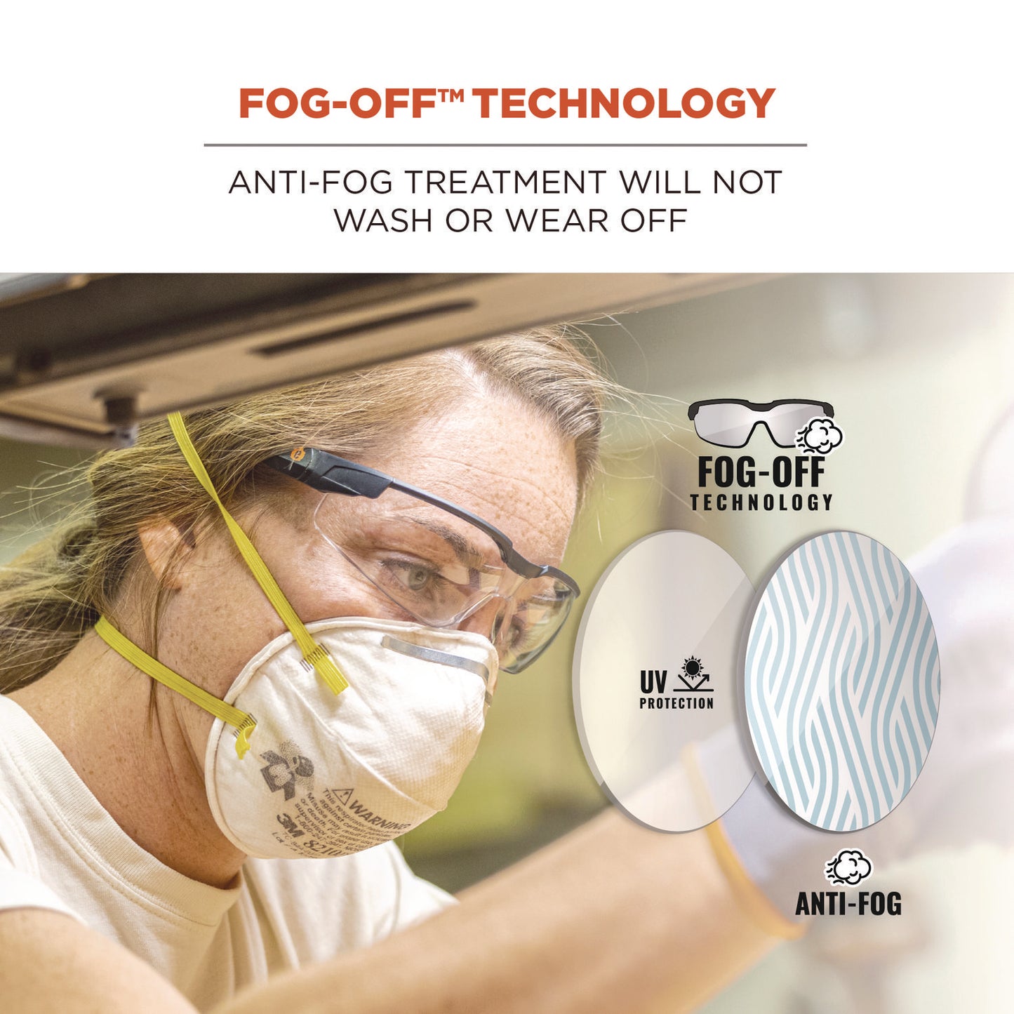 Ergodyne 50065 Skullerz DELLENGER Anti-Fog Safety Glasses // Sunglasses with Adjustable Temples