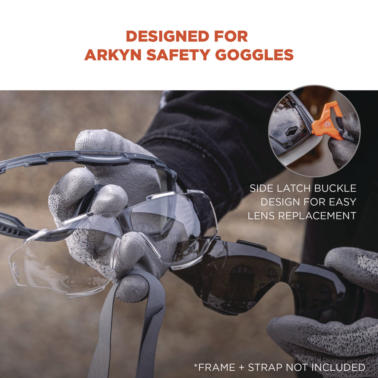 Ergodyne 60307 Skullerz ARKYN Anti-Scratch & Anti-Fog Safety Goggles Replacement Lens
