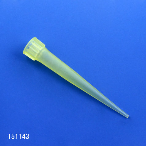 Globe Scientific 151143 Pipette Tip 1 - 200uL Yellow Eppendorf Style 1000/Bag