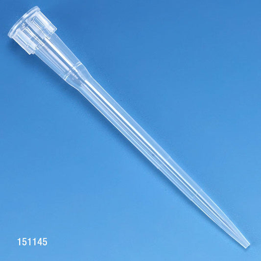 Globe Scientific 151145 Pipette Tip 0.1 - 20uL Certified Universal Natural 45mm Extented Length 1000/Stand-Up Resealable Bag