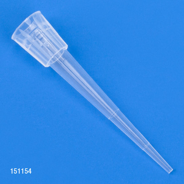 Globe Scientific 151154R-96 Pipette Tip 0.1 - 10uL Certified Universal Natural 31mm Pipetman Style 96/Rack 10 Racks/Box