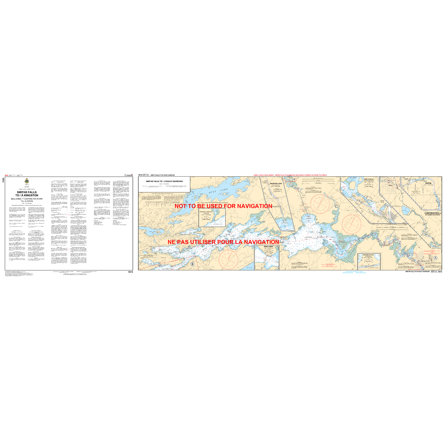 Paradise Clay CAN1513 CHS Chart Smith Falls to/ Kingston including/y compris Tay River to/ Perth