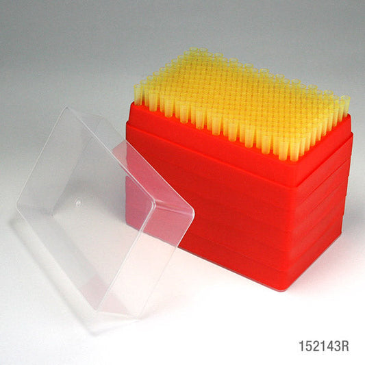 Globe Scientific 152143R Pipette Tip 1 - 200uL Universal Yellow 200/Rack 5 Racks/Stack