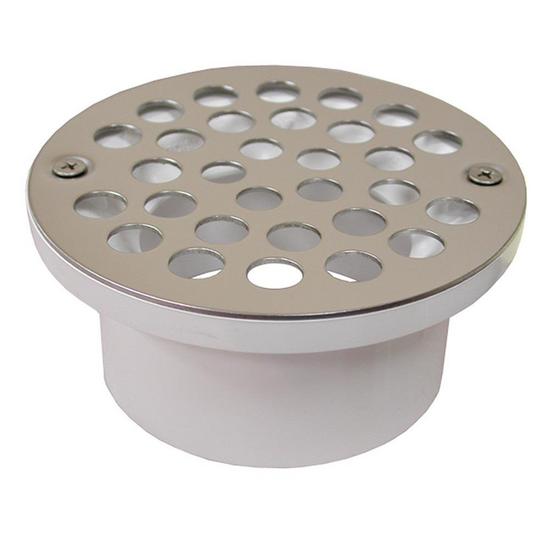 Jones Stephens D54100 3" x 4" General Purpose PVC Drain with 5" Stainless Steel Round Strainer