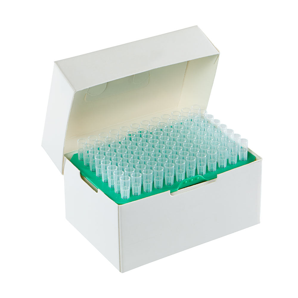 Globe Scientific 154020ERS PosiStop Pipette tip 200ul Sterile GreenRack graduated 96/rack 10 racks box 10 boxes case