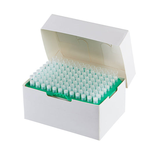 Globe Scientific 154220ERS PosiStop Filter Pipette tip 200ul Sterile graduated GreenRack 96/rack 10 racks box 10 boxes case
