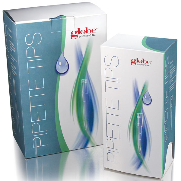 Globe Scientific 151156RS-96 Pipette Tip 0.1 - 10uL Certified Universal Natural 45mm Pipetman Style STERILE 96/Rack 10 Racks/Box