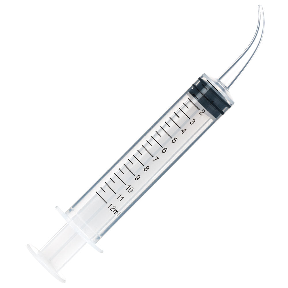 Globe Scientific 159014 Transfer Syringe 12cc (12mL) Printed Graduations Curved Tip 50/Bag