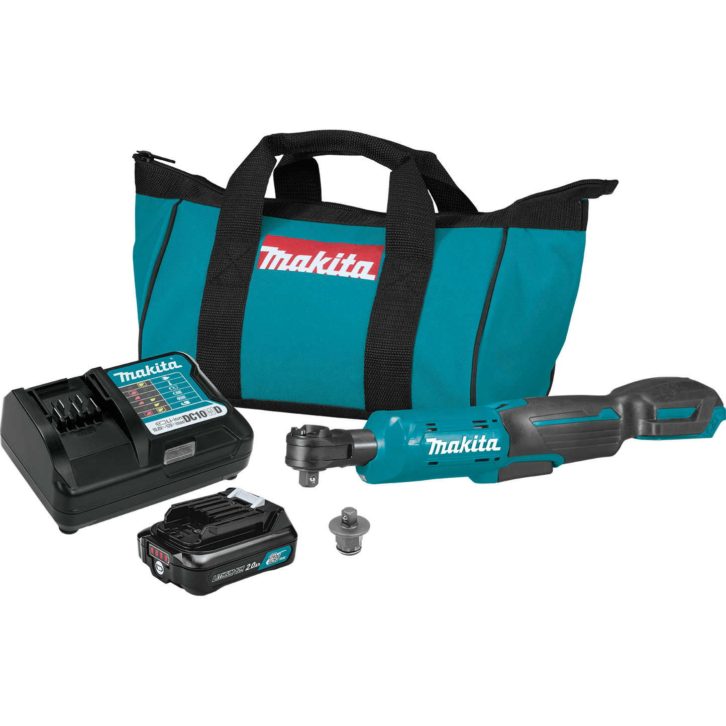 Makita RW01R1 12V max CXT® Lithium‘Ion Cordless 3/8" / 1/4" Sq. Drive Ratchet Kit (2.0Ah)