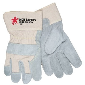 MCR Safety 16010L Sidekick® Series Gloves Select Side Split Leather Palm Work Gloves 2.5 Inch Rubberized Safety Cuff (1 DZ)