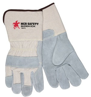 MCR Safety 16011L Sidekick® Series Gloves Select Side Split Leather Palm Work Gloves 4.5 Inch Gauntlet Cuff (1 DZ)