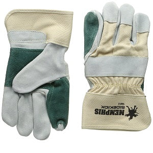 MCR Safety 16012M Sidekick® Series Gloves Select Side Split Leather Palm Work Gloves 2.5 Inch Rubberized Safety Cuff and Double Palm (1 DZ)