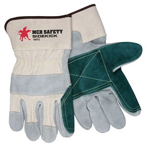 MCR Safety 16012XL Sidekick® Series Gloves Select Side Split Leather Palm Work Gloves 2.5 Inch Rubberized Safety Cuff and Double Palm (1 DZ)