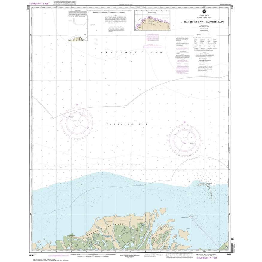 Paradise Clay NO_16063 HISTORICAL NOAA Chart Harrison Bay-eastern part