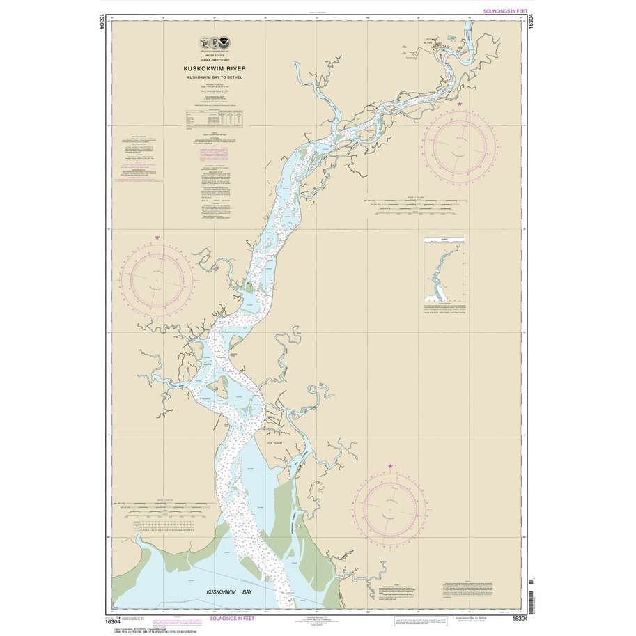 Paradise Clay NO_16304 HISTORICAL NOAA Chart Kuskokwim Bay to Bethel