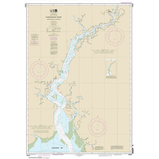 Paradise Clay NO_16304 HISTORICAL NOAA Chart Kuskokwim Bay to Bethel
