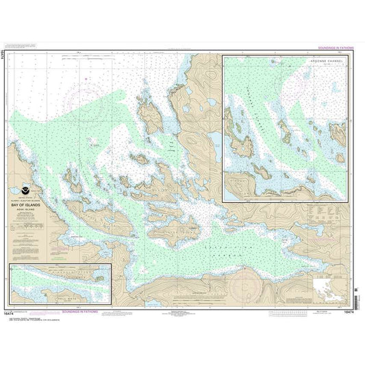 Paradise Clay NO_16474 HISTORICAL NOAA Chart Bay of Islands;Aranne Channel;Hell Gate