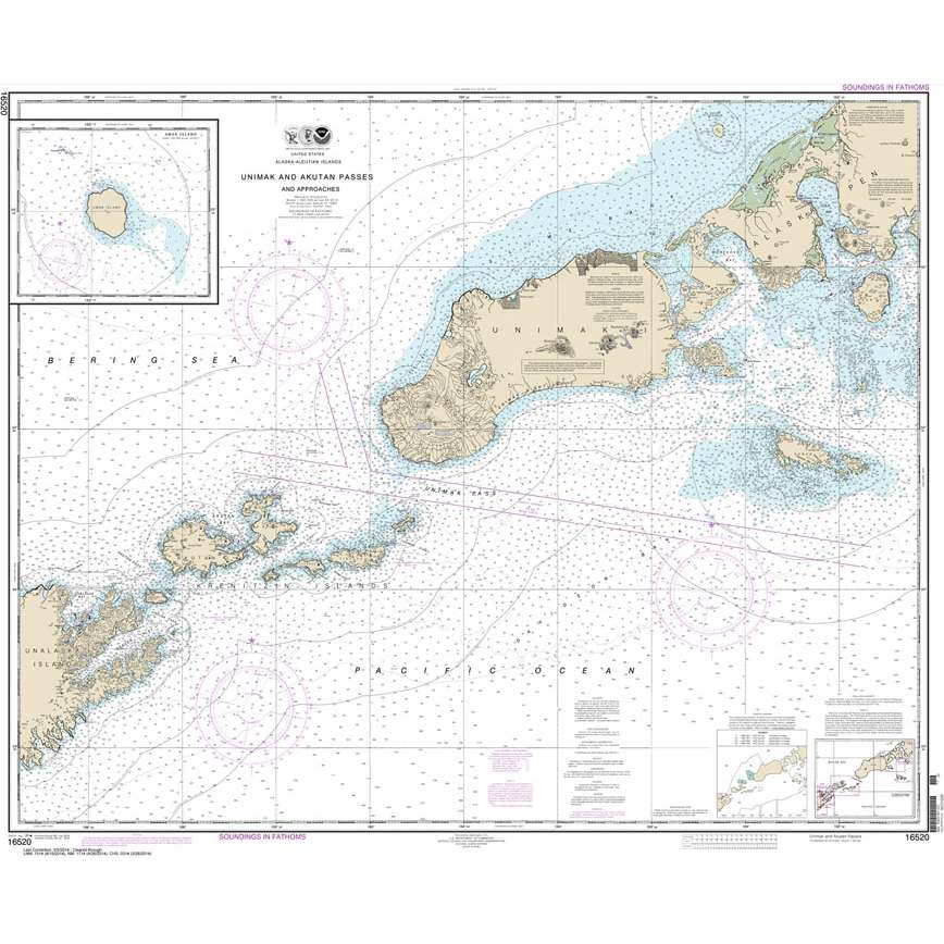 Paradise Clay NO_16520 HISTORICAL NOAA Unimak and Akutan Passes and approaches;Amak Island